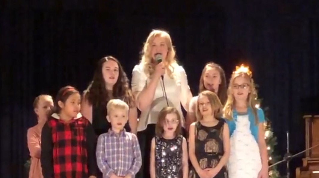  Maria Drost live at Concert Calgary stands proud with her kids during their christmas concert at the Vocal Studio